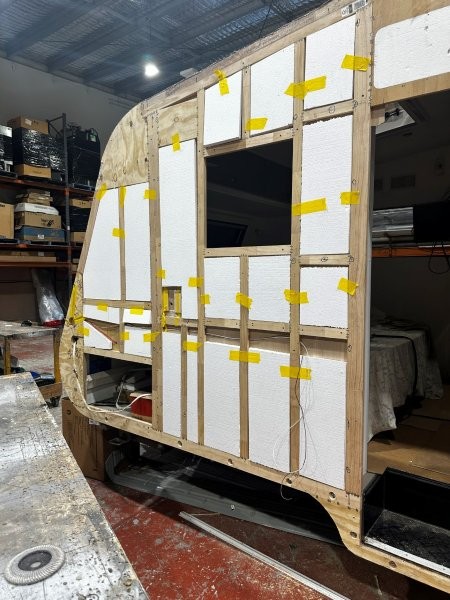 Caravan restoration - wall insulation install