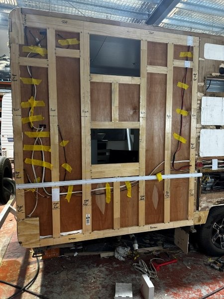 Caravan restoration - wall rebuild detail
