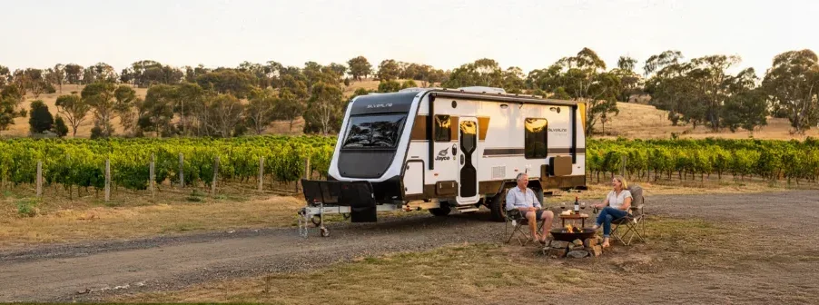 Jayco caravan parked outdoors for servicing in Brisbane