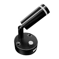 LED SWIVEL CRYSTAL READING LIGHT WITH USB Black