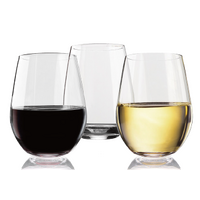 Tritan Stemless Wine Glass 16 oz - Set 4