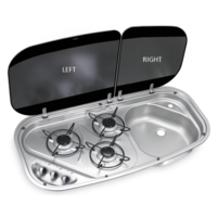 Left Hand GLASS LID for Cramer 3 Burner Combo