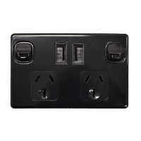 Double Pole USB  Power point- Black
