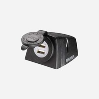 Narva Surface Mount Dual USB Socket - Black