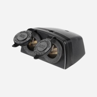 Narva Twin Accessory Socket Surface Mount - Black 81168BL