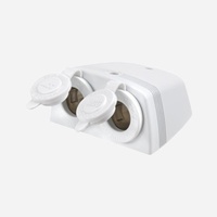 Narva Twin Accessory Socket Surface Mount - White