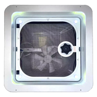 Coast RV 14x14 White Wind Up Roof Vent with 12 volt Fan & LED