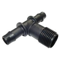 Threaded Tee 13mm Barbed x 1/2" BSP Male