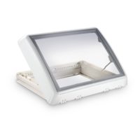 Dometic Midi Heki Skylight Crank with LED Lighting & White Edge Dome