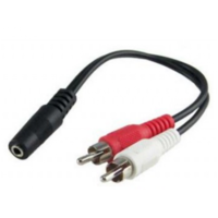 Fusion 3.5 mm Female to 2 RCA Male Panel Mount Cable - MS-CBAUX