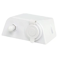 12v Accessory Socket & TV Port Surface Mount - White