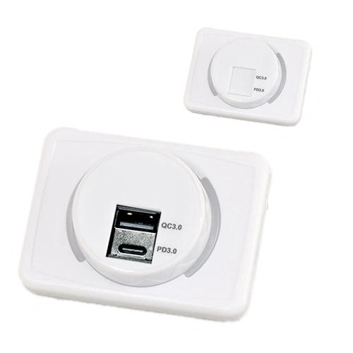 Product main image of 12V Twin USB Charging Station White USB A / USB C from 