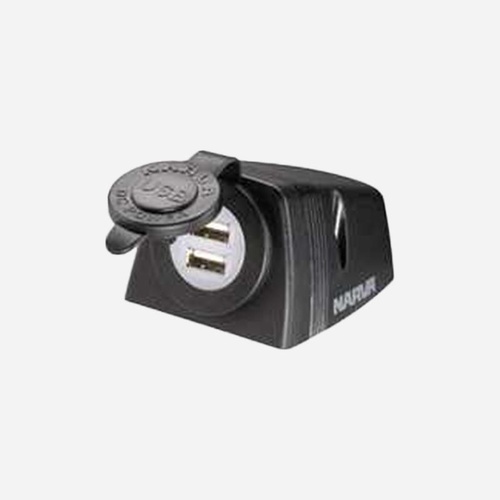 Product main image of Narva Surface Mount Dual USB Socket - Black from Coast2Coast