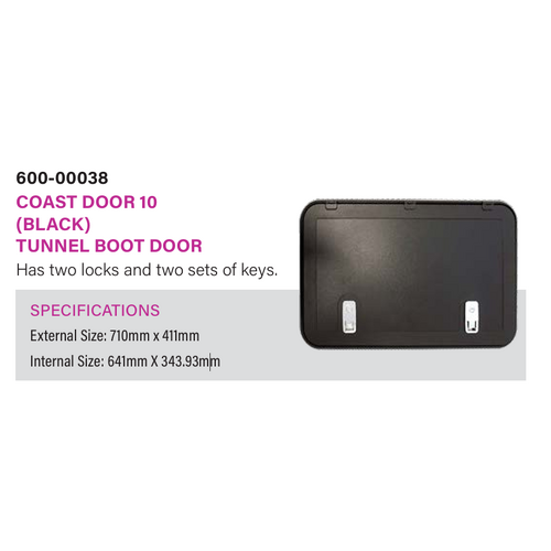Product main image of Coast Door 10 - Black Tunnel Boot Door Black Locks from Coast2Coast